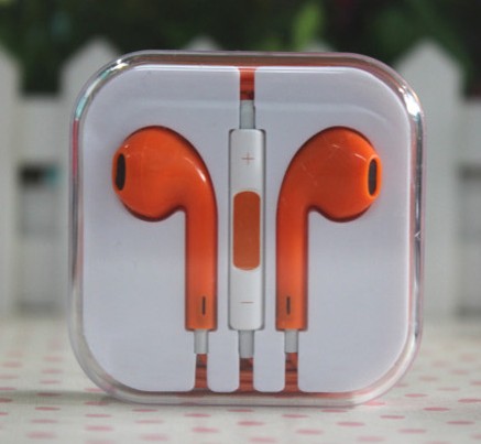橙色的苹果iphone5耳机KD15-021